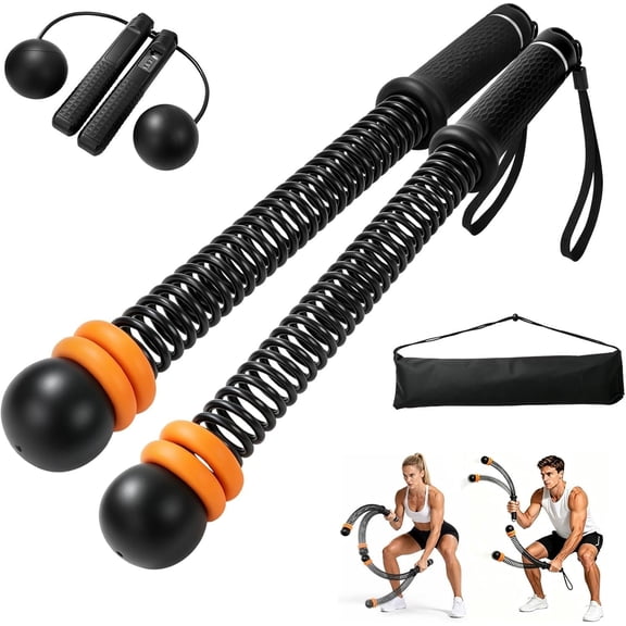 Ropeless  Ropes for  Gym - Heavy Duty Portable Cordless  Ropes for HIIT,Strength& Low- Aerobic  for Men & Women,Equipped with Detachable Weight Rings, Counting Jump Ropes , Black