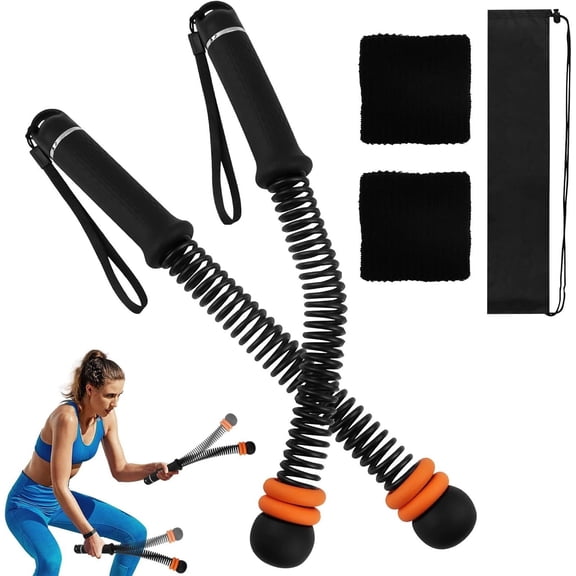 Ropeless  Ropes Weighted, Portable Cordless  Gym  Rope Fitness Equipment for HIIT & Cardio Full- Workout Tool with Non-Slip Spiral Handles(Black)