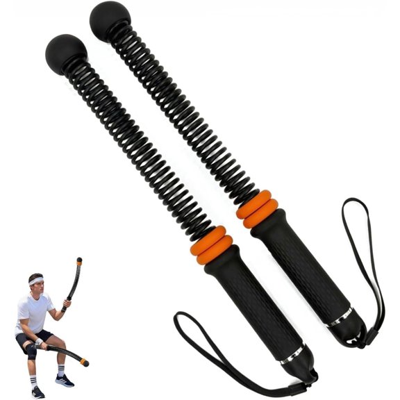 Ropelss Battle Ropes,Cordless Workout Rope for Gym, Portable Arm Exerciser Rope for Strength Building, HIIT and Low- Aerobic for Women&Men (Black+Orange)