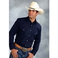 thumbnail image 1 of Roper 0025 Men's Long Sleeve Western Style Shirt Solid Broadcloth - Navy, 1 of 2