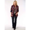 thumbnail image 1 of Roper 0062 Ladies Long Sleeve Shirt Dark Indigo Plaid, 1 of 2