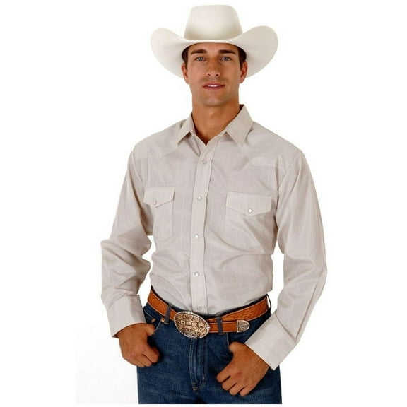 Roper Western Shirt Mens L/S Snap Print M Tan 01-001-0145-0938 TA