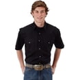 thumbnail image 1 of Roper 0265 Men's Short Sleeve Shirt Solid Poplin Back Yoke Black, 1 of 1