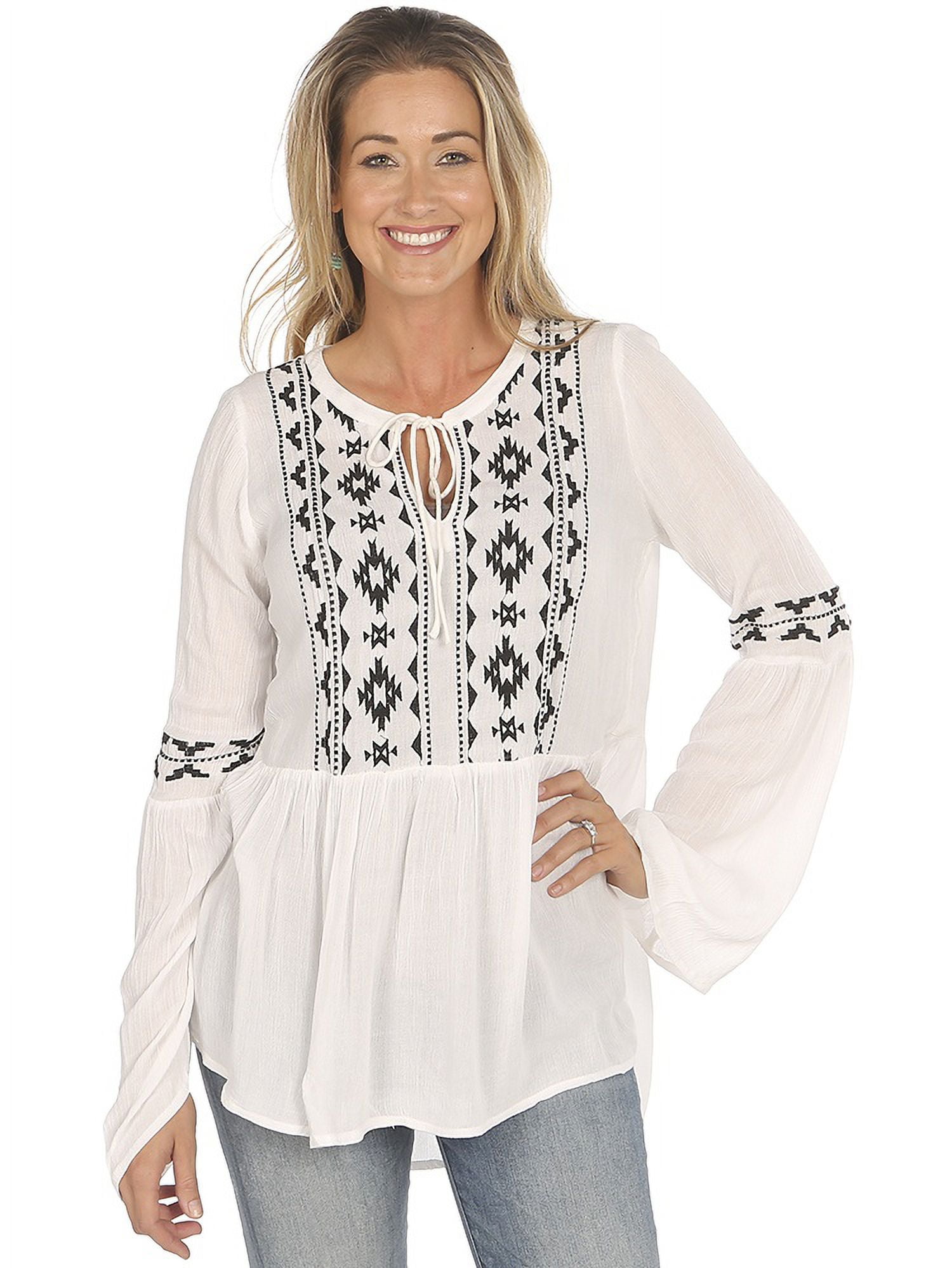 black and white peasant top