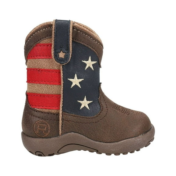 Roper Baby Girl Western, Medium Flat Heel Closed Toe Brown, 3