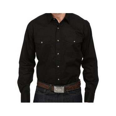 Roper Black Snap Solid Poplin - Mens Shirt  - 3-01-265-1017Bl