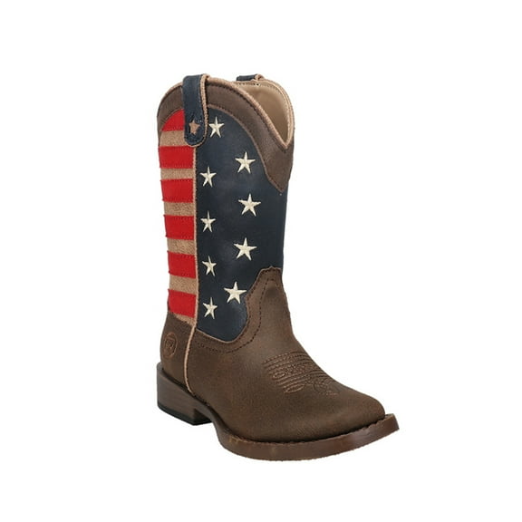 Roper Boys American Patriotic Square Toe Cowboy   Mid Calf Boots