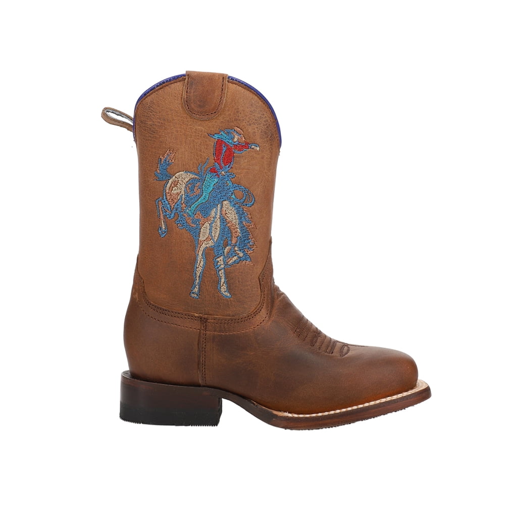 Roper Boys Buckin Bronc 2 Square Toe Cowboy Mid Calf Boots - Walmart.com
