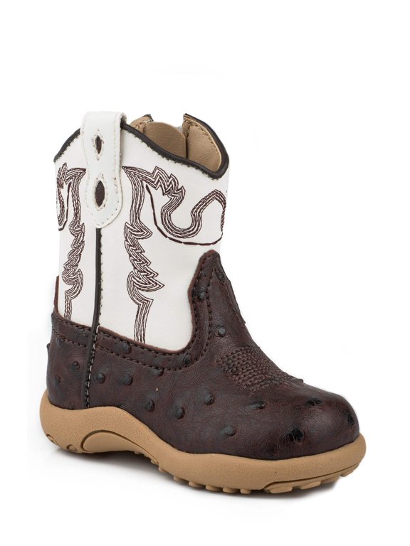 Boys Cowbaby Bumps Round Toe Cowboy Ankle Boots