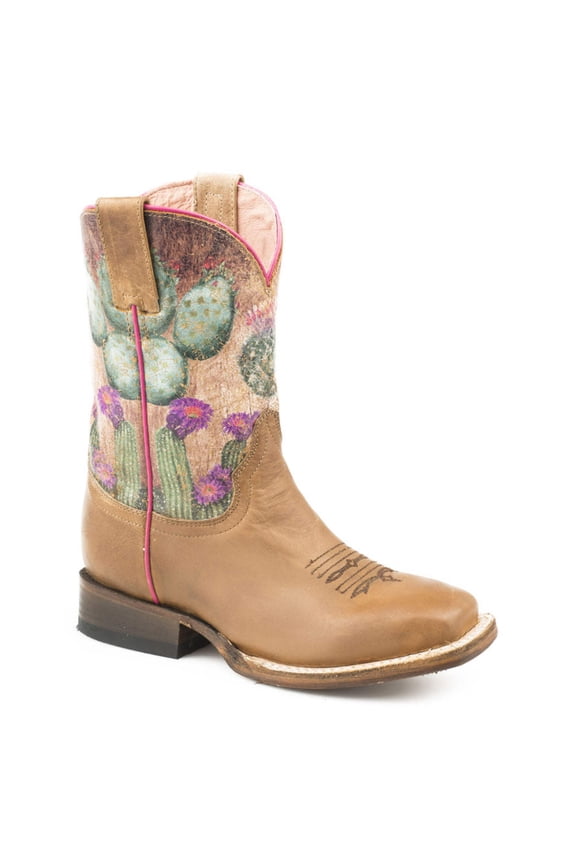Roper Boys Girls Prickly Cactus Sq Toe Boot 13 Tan