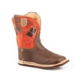 thumbnail image 1 of Roper Infant Boys Burnish Tan Leather Vamp Boot Neon Orange, 1 of 1