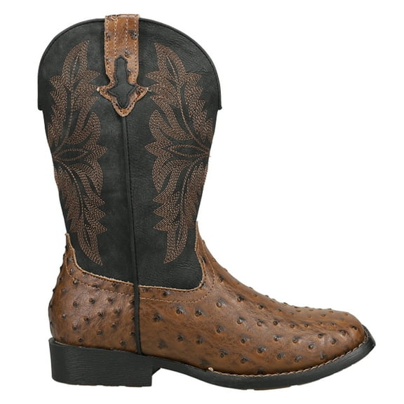 Roper Boys Jed Ostrich Square Toe Cowboy Mid Calf Boots