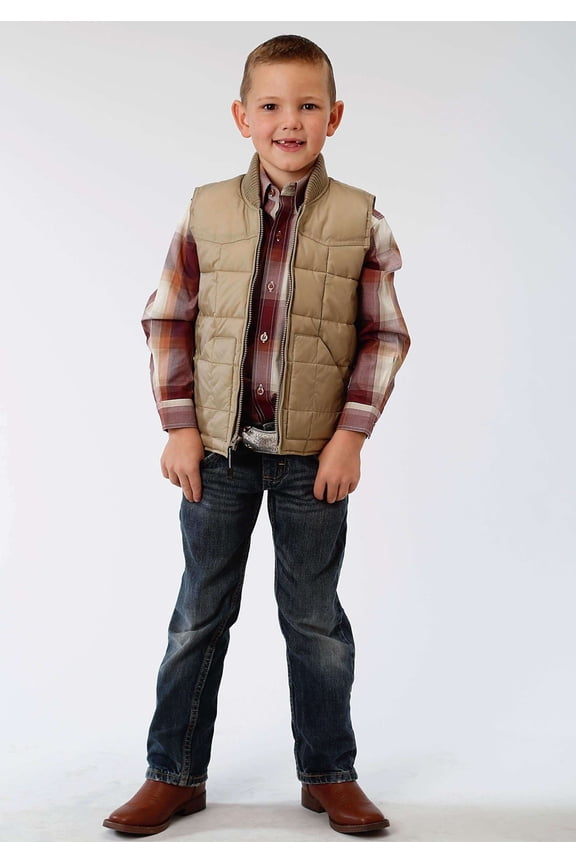 Boys Khaki Poly-Filled Vest