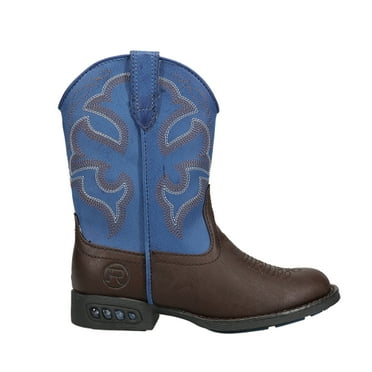 Roper Boys Lightning Embroidery Round Toe Cowboy   Mid Calf Boots