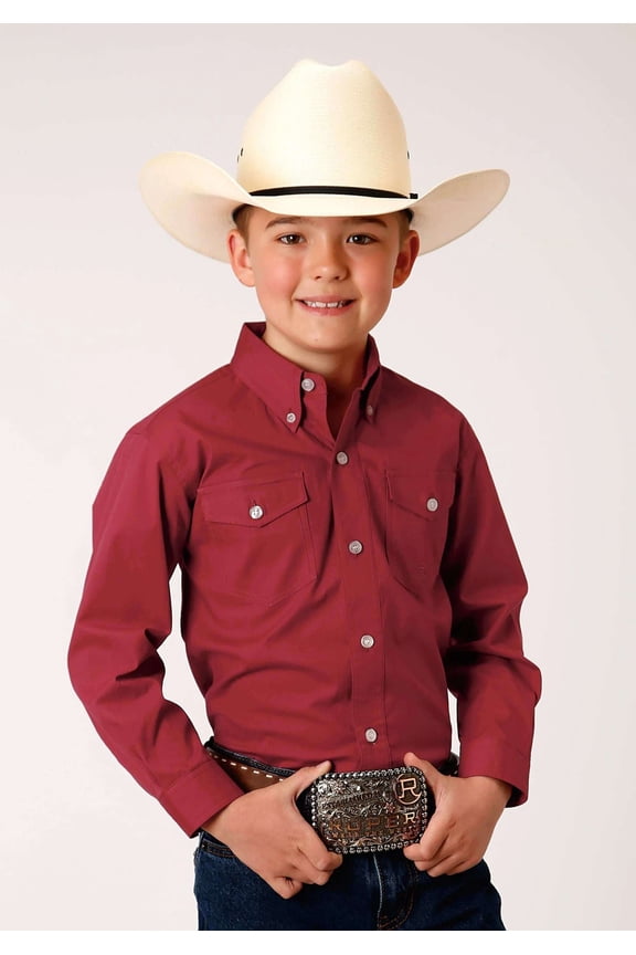 Western Shirt Boys Long Sleeve Button L Red 03-030-0365-2105 RE