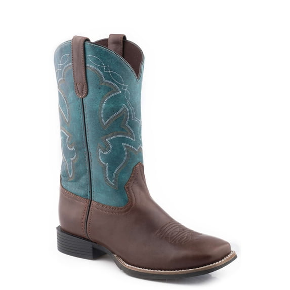 Roper Boys Monterey Blue Square Toe Cowboy Mid Calf Boots
