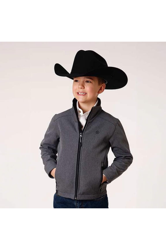 Roper Boys Tech Series Grey Softshell Jacket - GREY L