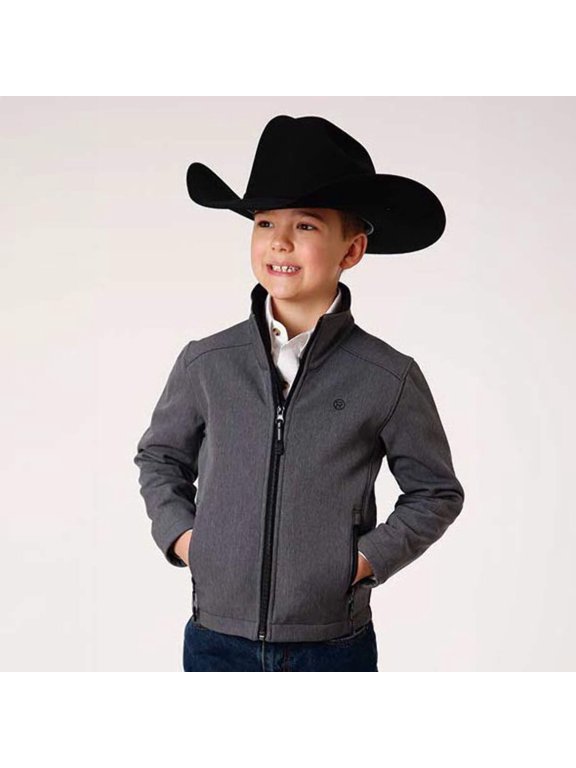 Roper Boys Tech Series Grey Softshell Jacket - GREY XS