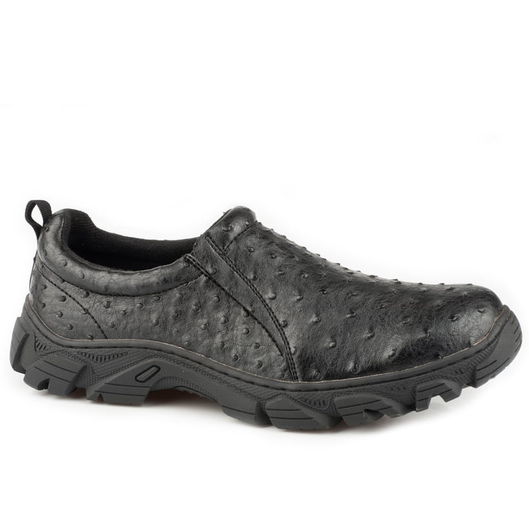 Roper Cotter Mens Black Faux Leather Ostrich Print Slip-On  display picture 1