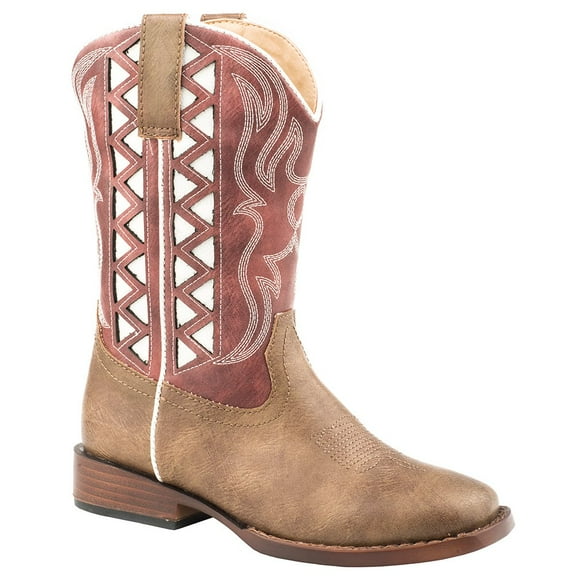 Roper Footwear Boys (DS)Kids Brown Vamp  Zig Zag 4 Red