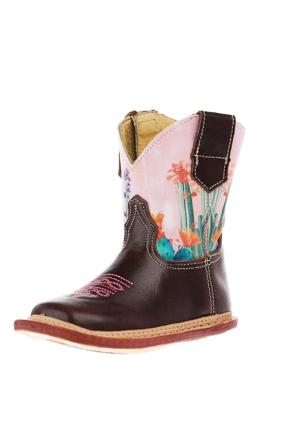 Footwear Boys Roper Infant Cactus Flower Square Toe Boot 3 M Brown