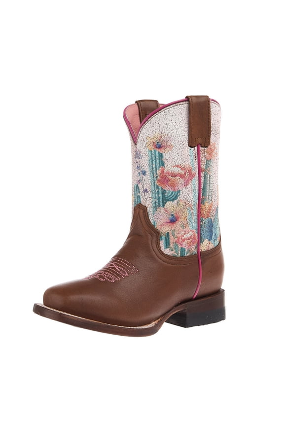 Footwear Boys Roper Little Kids Cactus Flowers Square Toe Boot 2 M Brown