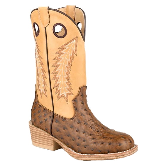 Roper Footwear Boys Roper Little Kids Walker Bumps Ostrich Print Boot 13 M Brown