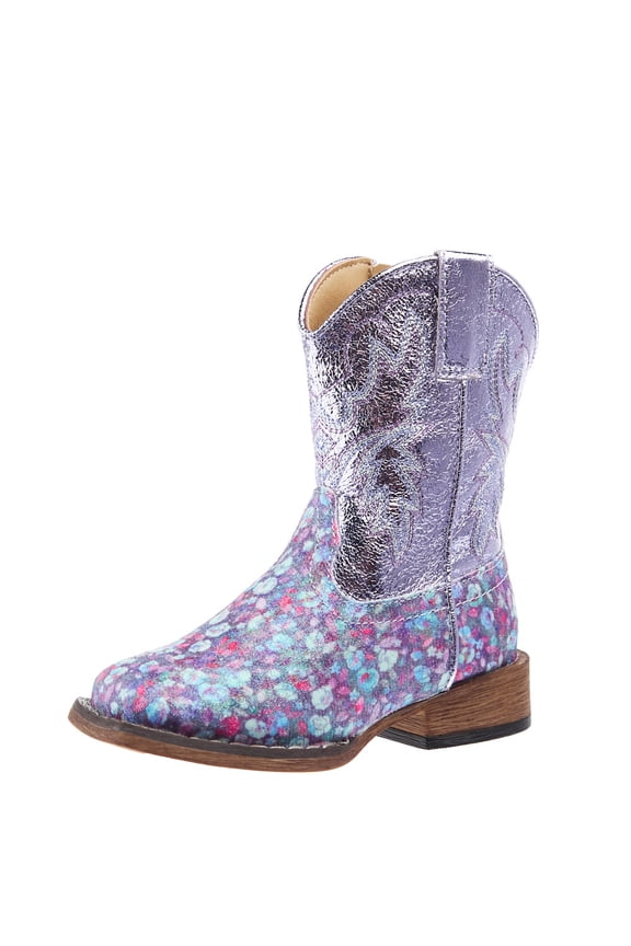 Footwear Boys Roper Toddlers Glitter Bloom Lavender Square Toe Boot 7 M Purple