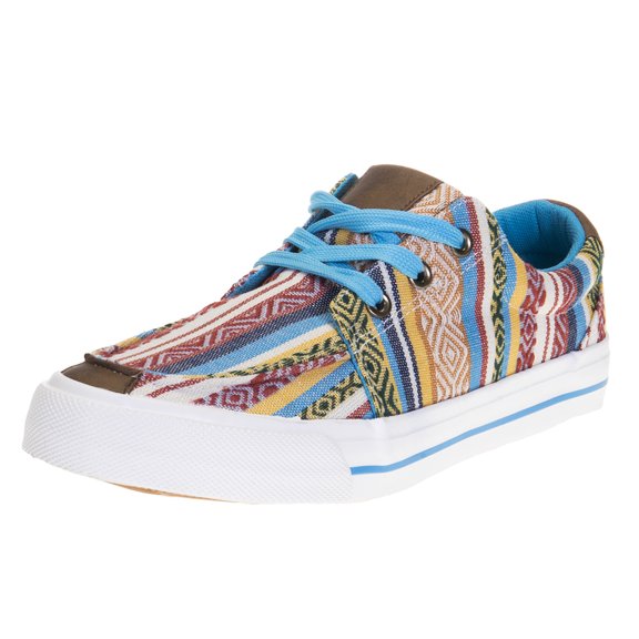 Roper Footwear Womens  Angel Fire Blue Aztec Tennis Shoe 6.5 Multi