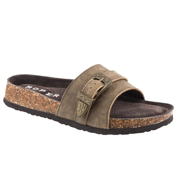 Roper Footwear Womens Roper Women`s Leather Slide 5 Brown