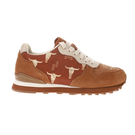 Roper Footwear Womens Women`s Roper Cognac Suede Canvas Jogger Casual Shoe 8.5 M Brown