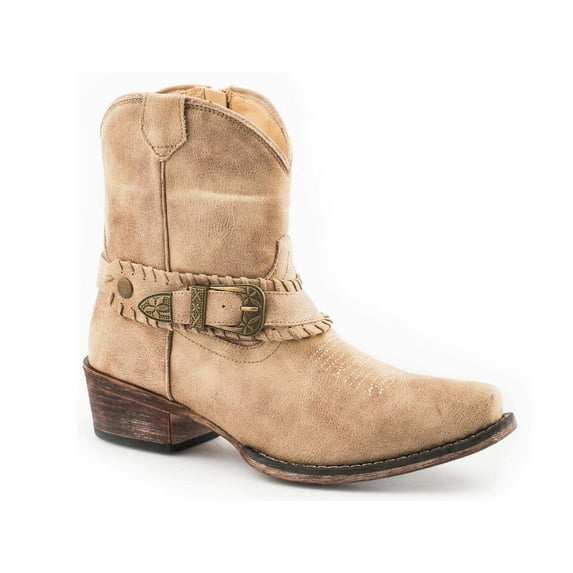 Roper Footwear Womens Women`s Roper Vintage Beige Buckle Bootie 9 M Tan