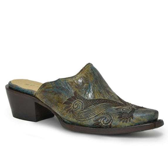 Roper Footwear Womens and Turquoise Mary Mule 8 Brown