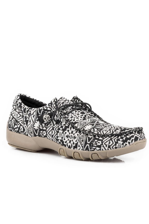 Footwear Womens and White Aztec Canvas Casual 6 B Black