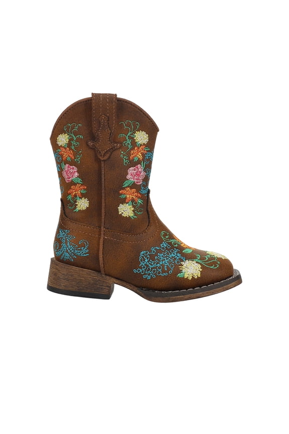 Girls Bailey Floral Square Toe Cowboy   Mid Calf Boots