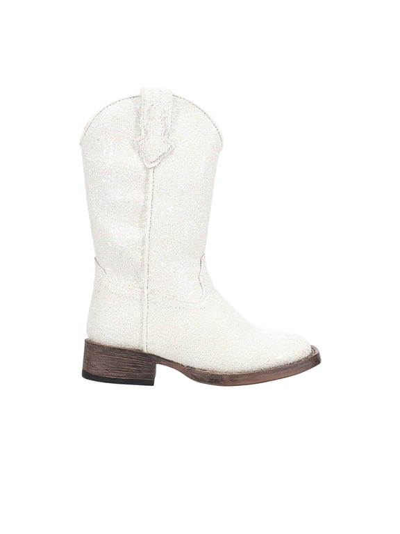 Girls Galore Glitter Square Toe Cowboy Mid Calf Boots