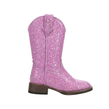 Roper Girls Glitter Galore Square Toe Cowboy   Boots Shoes