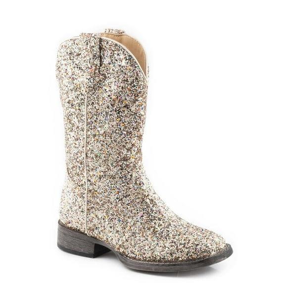 Roper Footwear Boys Childrens Roper Silver Glitter Galor Cowgirl Boot 11 Multi