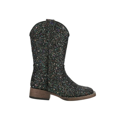 Roper Girls Glitter Galore Square Toe Cowboy   Mid Calf Boots