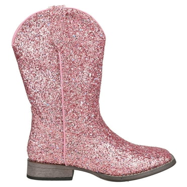 Roper Girls Glitter Galore Square Toe Cowboy   Mid Calf Boots