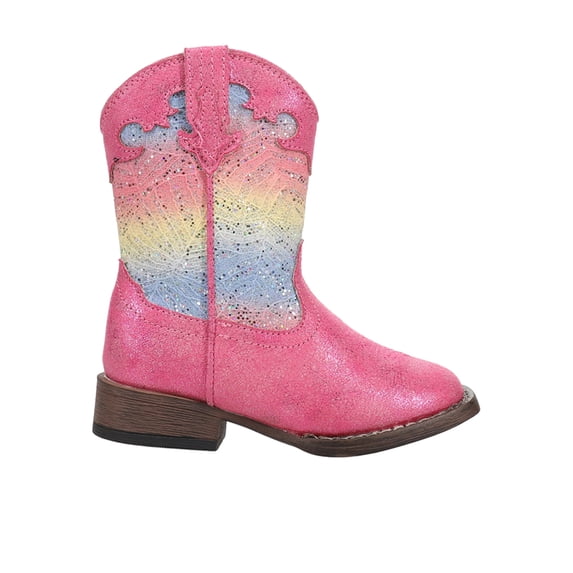 Roper Girls Glitter Lace Square Toe Cowboy Ankle Boots