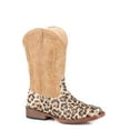 thumbnail image 1 of Roper Girls Glitter Leopard Square Toe Cowboy Mid Calf Boots, 1 of 5