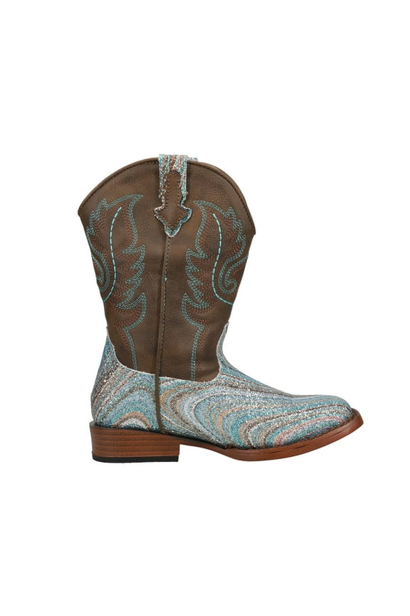Girls Glitter Swirl Ii Square Toe Mid Calf Boots
