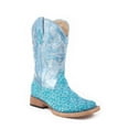 thumbnail image 1 of Roper Girls Glittery Floral Square Toe Cowboy   Mid Calf Boots, 1 of 5