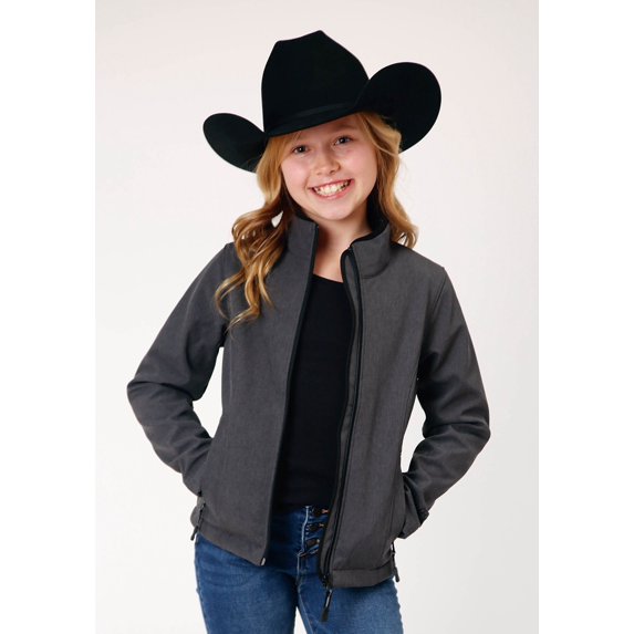 Roper Girls Heather Grey Softshell Tech Jacket