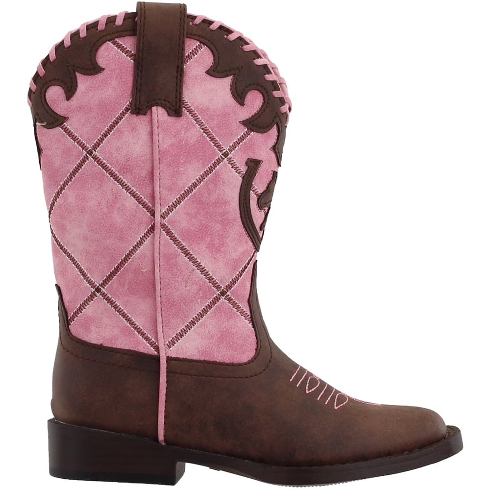 Roper Girls Lacy Square Toe Cowboy Mid Calf Boots - Walmart.com