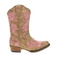 thumbnail image 1 of Roper Girls Riley Floral Embroidered Snip Toe Pull On Cowboy   Mid Calf Boo, 1 of 5