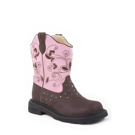 Roper Girls Saddle Light Round Toe Cowboy   Mid Calf Boots