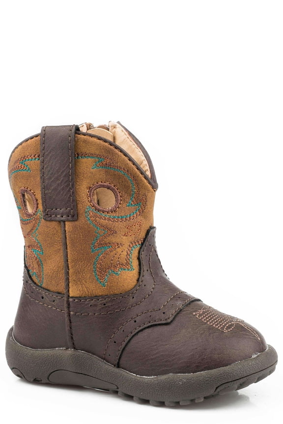 Infant-Boys' Daniel Western Boot Round Toe Brown 1 D(M) US