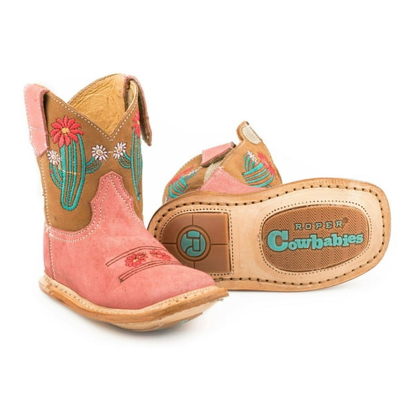 Roper Infant Girls Cowbabies Cactus Square Toe Casual Boots Ankle